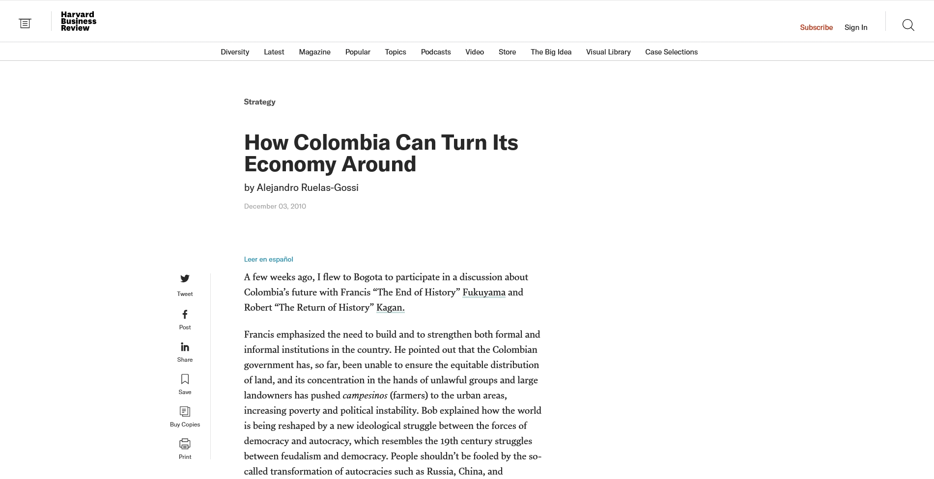 How Colombia Can Turn Its Economy Around